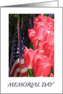 Memorial Day card-american flags and tulips Patriotic card