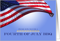 July 4th Traditional BBQ Invitation US Flag Patriotic card
