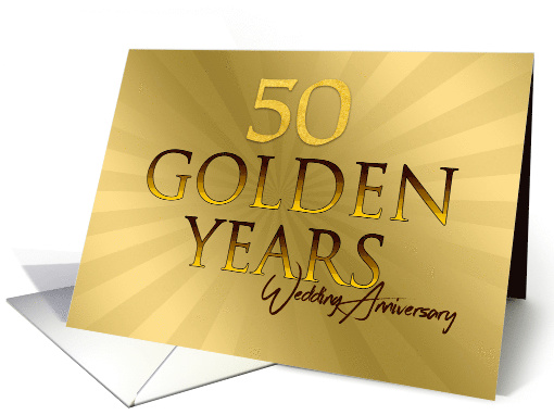 50th Golden Years Wedding Anniversary Congratulations Sunburst card
