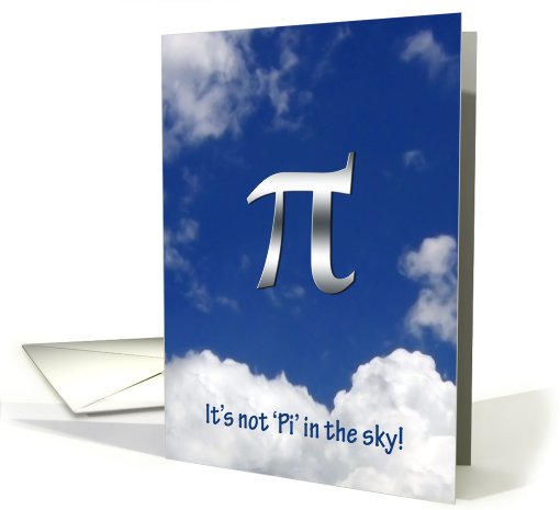 Pi in the sky-thanks Math Teacher card (423697)