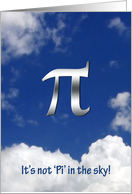 Pi in the sky-thanks Math Teacher card
