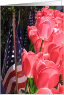 American flag and tulips card