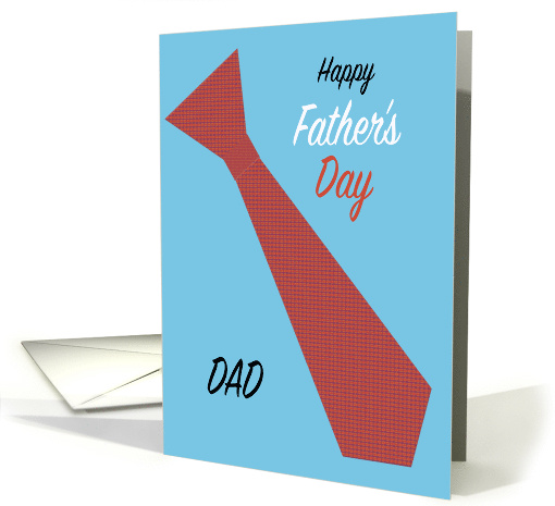 Dad Father's Day Red Patterned Tie on Blue Retro Humor card (430951)