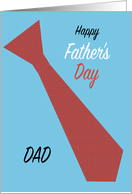 Dad Father’s Day Red Patterned Tie on Blue Retro Humor card