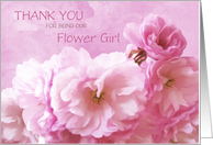 Thank You for Being my Flower Girl Pink Cherry Blossoms card