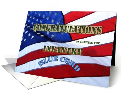 Turning Blue ceremony-Blue Cord Congratulations-American Flag card