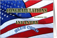 Turning Blue ceremony-Blue Cord Congratulations-American Flag card