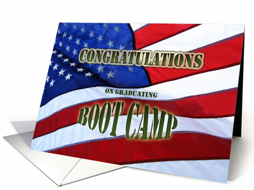 Boot Camp Graduation Congratulations- American Flag card (468966)