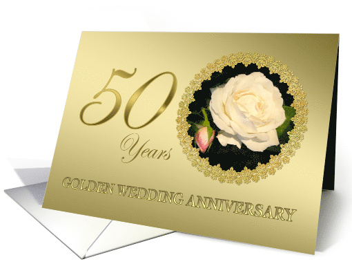 Golden Wedding Anniversary Invitation 50 years Roses card (489211)