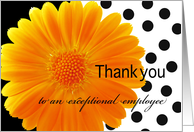 Employee appreciation-Orange flower black polka dots card