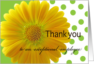 Employee appreciation-Yellow flower lime polka dots card