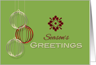 Season’s Greetings Ornaments Elegant Business Christmas card