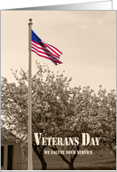 Veterans Day American Flag Vintage Look Sepia Tone card