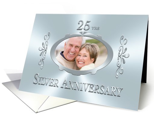 Silver 25th Wedding Anniversary photo card (527790)
