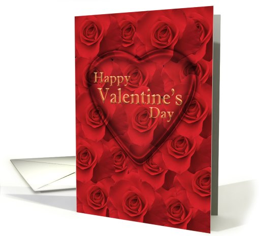 Happy Valentine's Day Red Roses and Heart card (541527)