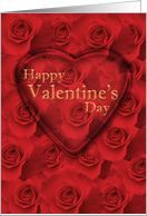 Happy Valentine’s Day Red Roses and Heart card
