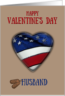 Patriotic Valentine’s Day for Husband Military with Dog Tags card