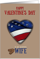 Patriotic Valentine’s Day for Military Wife Loved and Cherished card