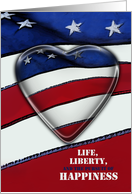 4th July Independence Day Patriotic Heart card