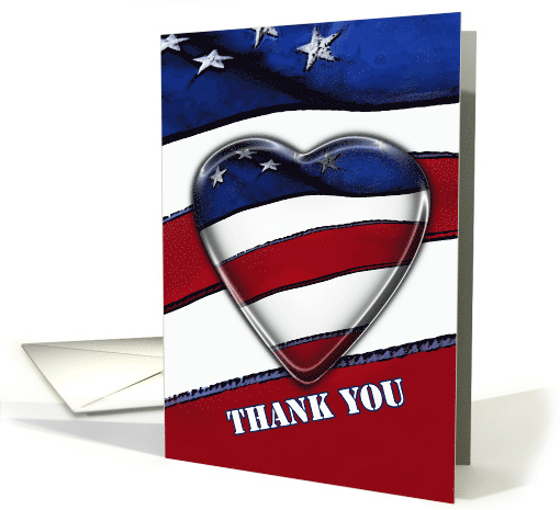 Patriotic Heart Military Thank You U.S.Flag card (559046)
