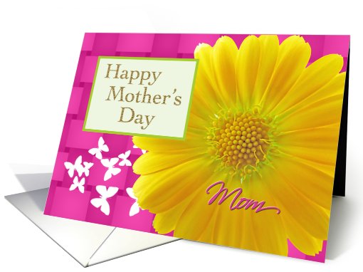 Happy Mother's Day Mom yellow floral card (598021)