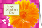 Happy Mother’s Day Mom orange floral card