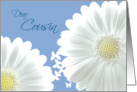 Cousin Maid of Honor Invitation White daisies and butterflies card