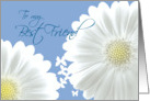 Best friend Matron of Honor Invitation White daisies and Butterflies card