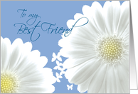 Best Friend Bridesmaid Invitation White daisies and Butterflies card