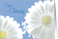 Cousin Flower Girl Invitation White daisies and Butterflies card