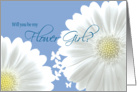 Flower Girl Invitation White daisies and Butterflies card