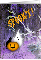 Halloween Party Invitation Kids Fun and Spooky Ghost Cat Pumpkin card