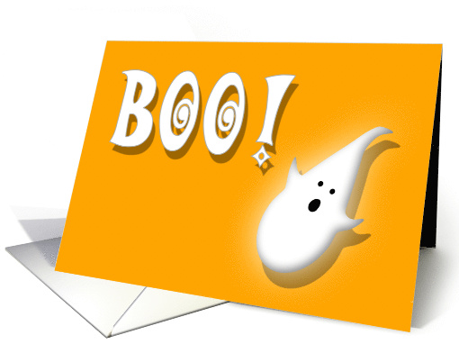 Boo Happy Halloween Kids Fun Spooky Ghost Not Scary Orange card