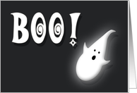 Boo Happy Halloween Kids Fun Spooky Ghost Not Scary Black card