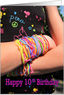 Happy 10th Birthday Retro Silicone Bandz Nostalgic card
