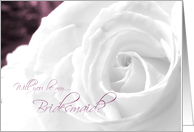 Bridesmaid Invitation White Rose with Burgundy accents card
