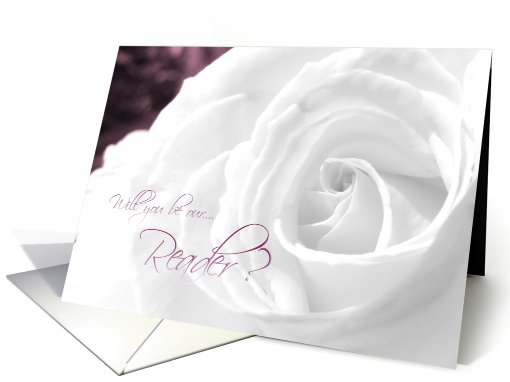 Reader Invitation White Rose with Burgundy accents card (660862)