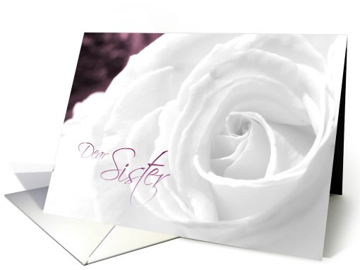 Sister Bridesmaid Invitation White Rose with Burgundy accents card