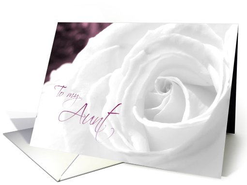Aunt Maid of Honor Invitation White Rose with Burgundy accents card