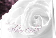 Flower Girl Invitation White Rose with Burgundy accents card