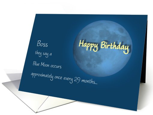 Birthday Boss workaholic once in a blue moon card (695296)