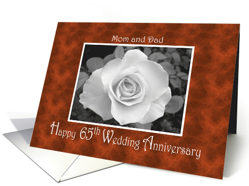 Mom and Dad 65th Anniversary White Rose on Tortoiseshell card (695448)