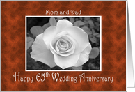 Mom and Dad 65th Anniversary White Rose on Tortoiseshell card