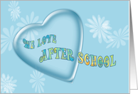 Thank you after school care worker from parent featuring heart and flowers card