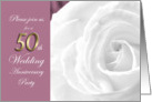 50th Golden Wedding Anniversary Party Invitation White Rose card