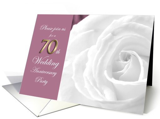 70th Wedding Anniversary Party Invitation White Rose card (707403)