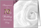 70th Wedding Anniversary Party Invitation White Rose card