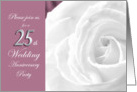 25th Silver Wedding Anniversary Party Invitation White Rose card