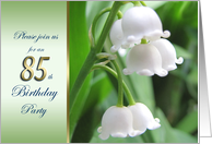 85th birthday Party Invitation with Lily of the Valley card