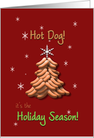 Christmas Business Hot Dog Tree with Star Happy Holidays card